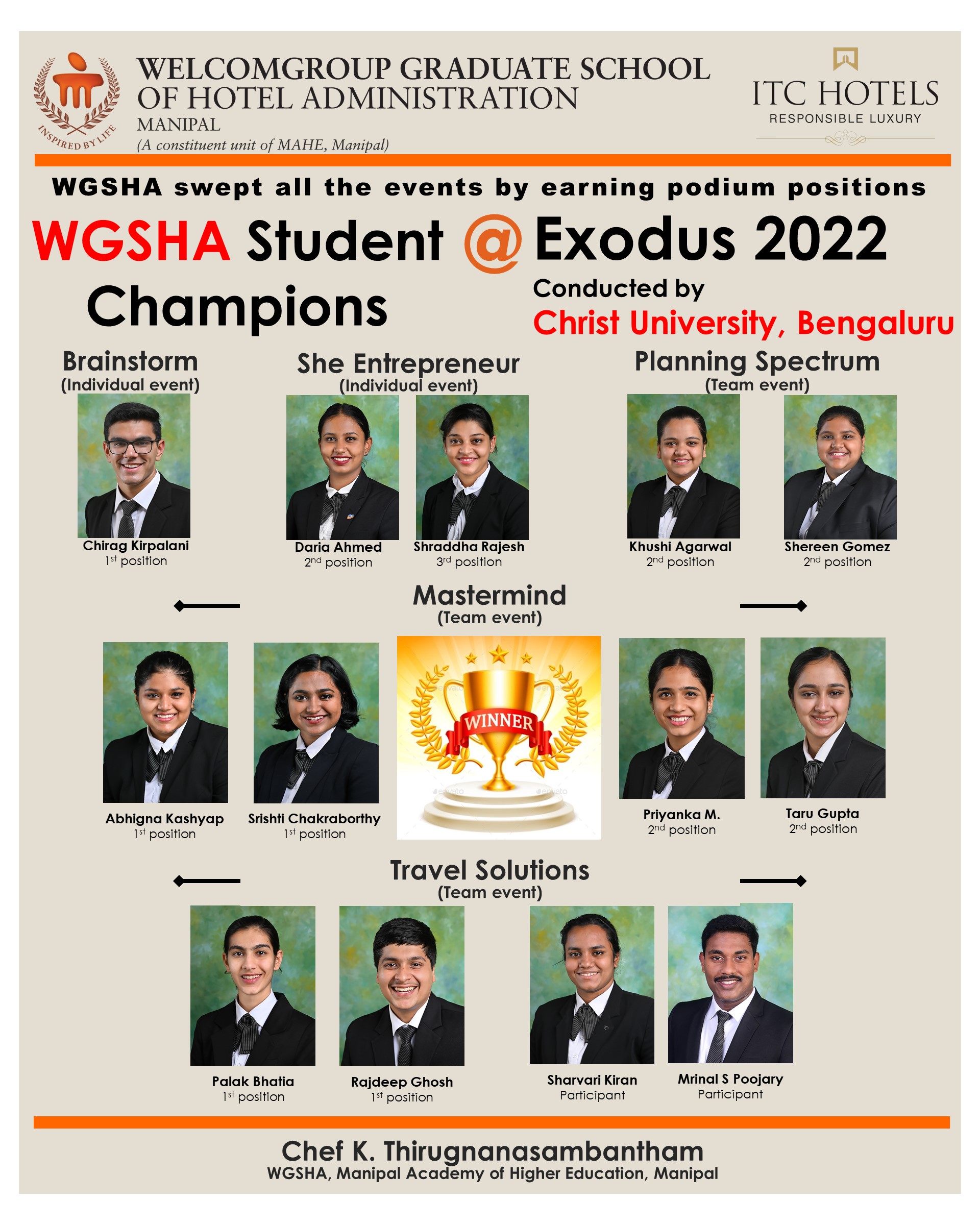 Students of WGSHA champions at Exodus 2022